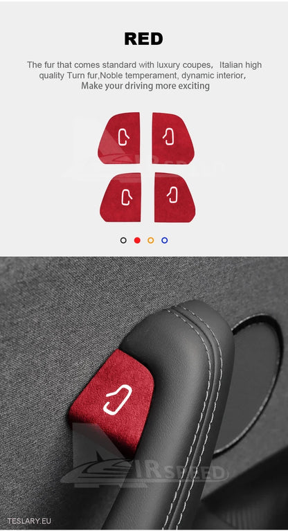 Tesla Modell 3 Highland Italienisch Alcantara Suede Button Covers
