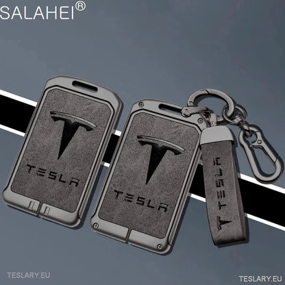 Ключов калъф за метална кожа за Tesla 3/Y RFID ключ с лого