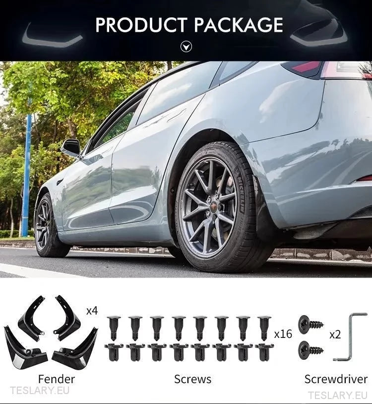 Tesla μοντέλο y λάσπη πτερύγια / φρουρά splash tpu / μαύρο άνθρακα ή λευκό