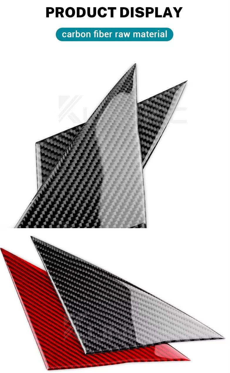 Carbon Fiber Exterior Side Mirror Trim Panel Cover For Tesla Model 3 Highland in Black or Red