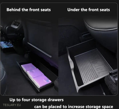 Tesla Model y Front & Aftan TPU sætisskúffan skipuleggjendur