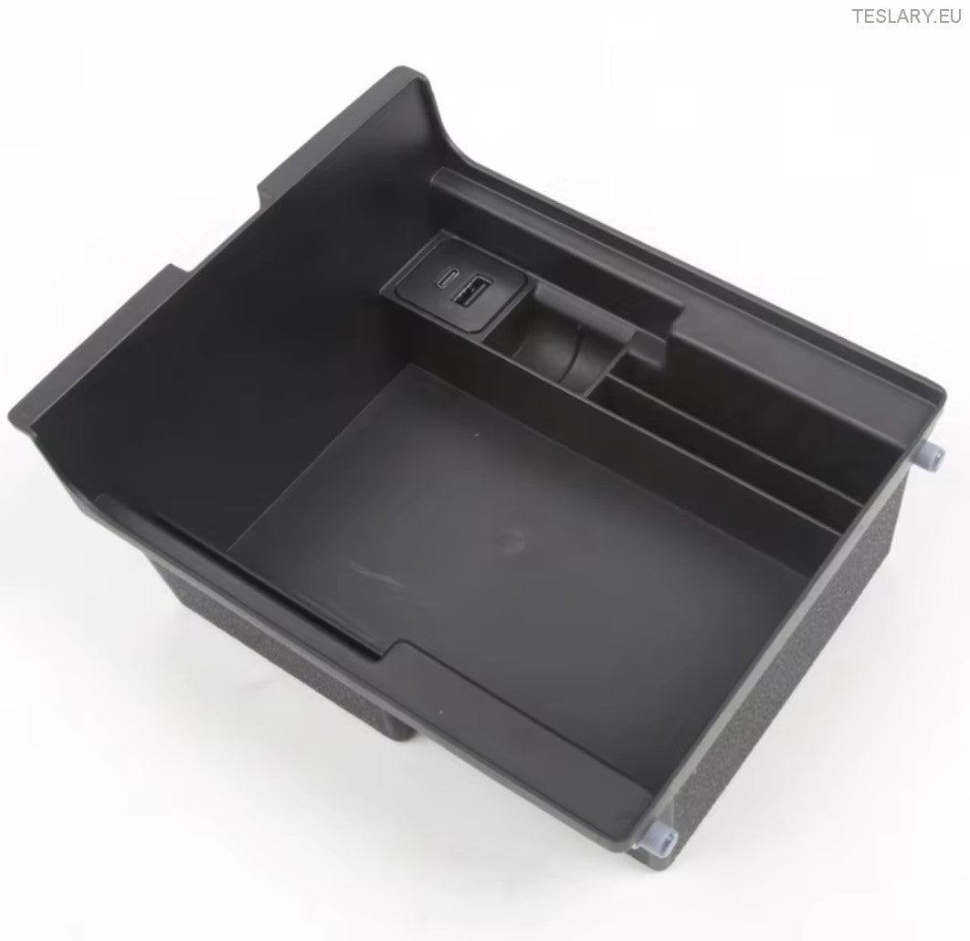 Tesla Model 3/Y Center Console Organizator frontal cu porturi USB și retur de primăvară