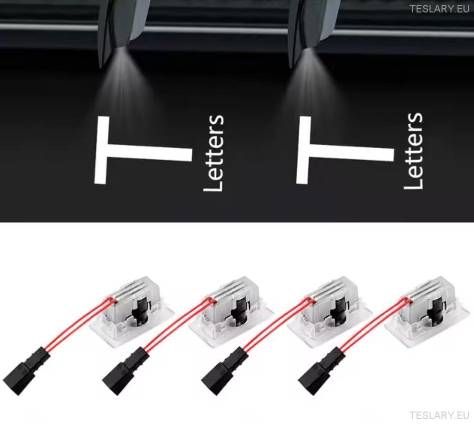 Tesla Model 3 / Y / S / X Projektor Projektor Projektor na vratima Plasni i logotip stil