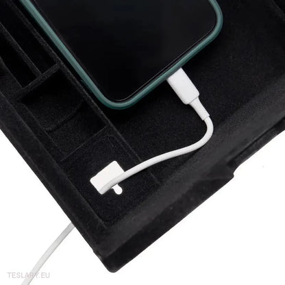 Tesla Model 3/Y Center Console Organizator frontal cu porturi USB și retur de primăvară