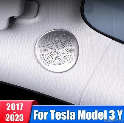 Tesla 3/Y Interior Front Circular Circular Tampa de prata (par)