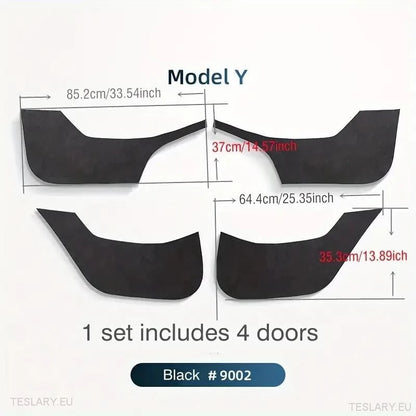Tesla Model 3/Y Kick Védő Suede Door Panel Covers