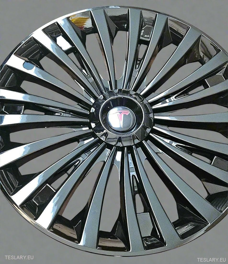 Tesla Model Y 19" Kryty kol Cyclone s plným pokrytím - leskle černé