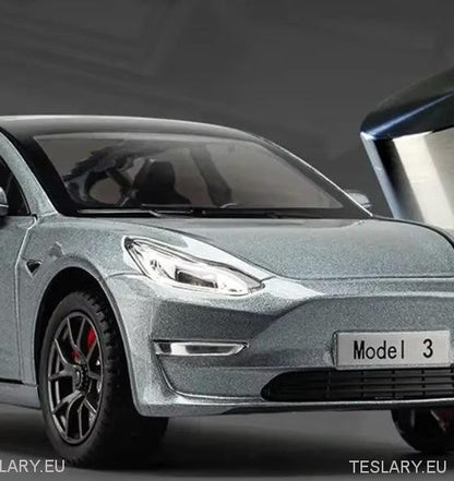 Tesla -malli 3 -auto 1:24 Diecast Model Car 2019 - 2023 -versio