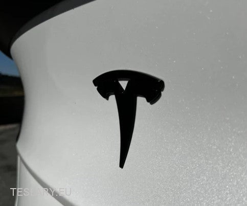 Tesla Model 3/y bakhale logo svart, karbon, krom, rød
