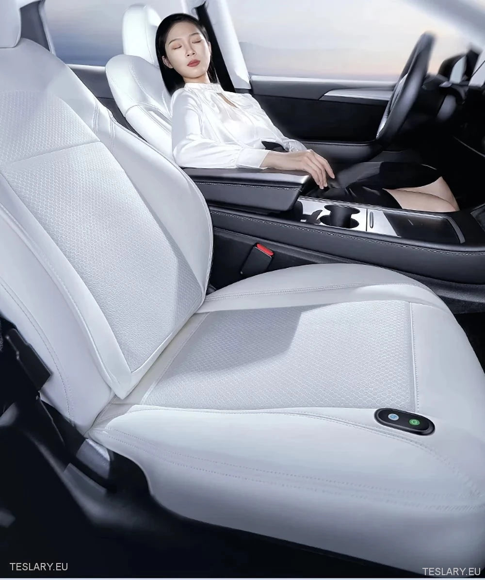 Tesla Model 3/Y Ventileret sædet (r) i sort eller hvidt PU -læder (1 stykke)