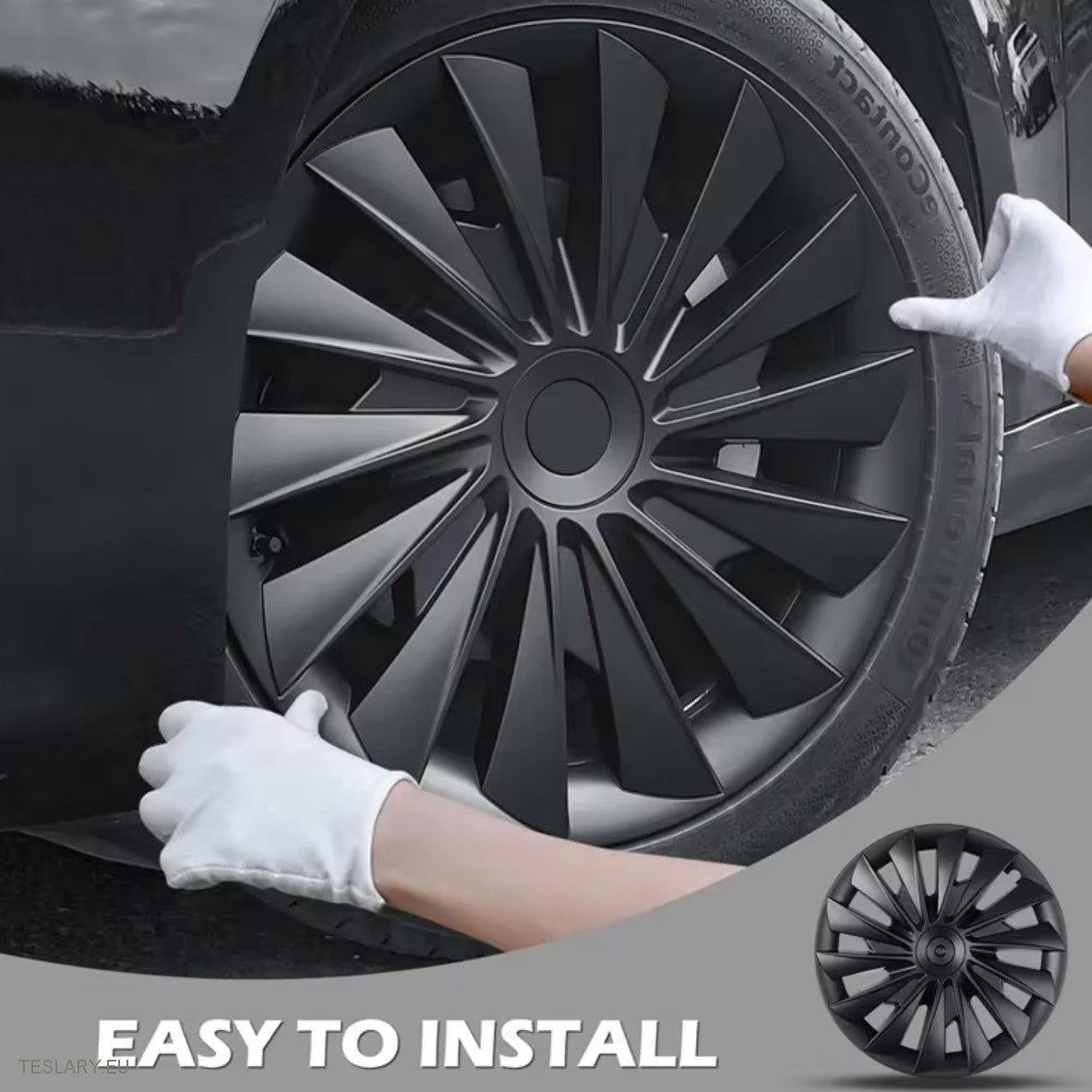 18" Tesla Model 3+ Highland Performance Induction Style Kołpaki - Matowa czerń