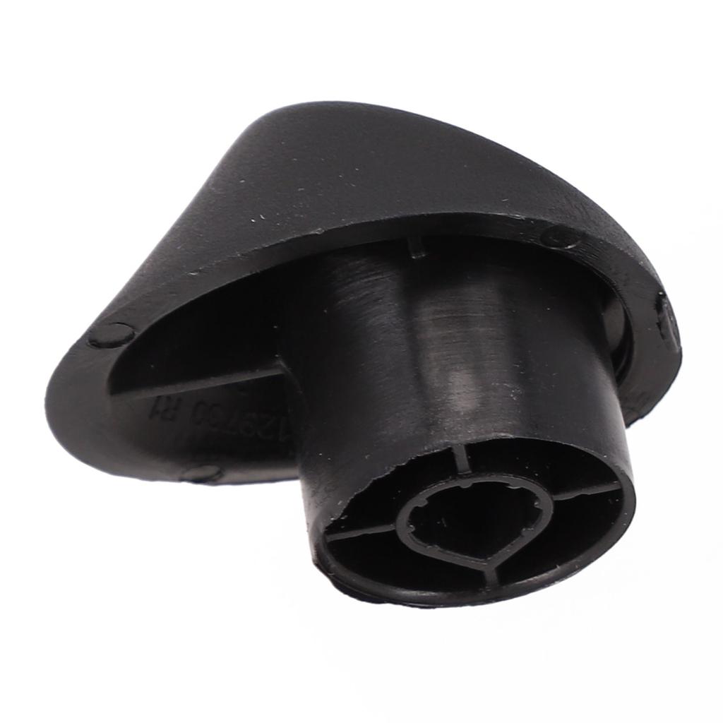 A black plastic automotive or motorcycle handlebar switch knob, shown from a three-quarters perspective on a white background. Tesla Trunk Rubber Stopper 1507940-00-C and 1507942-00-C Buy from Ireland and Europes teslary.eu
