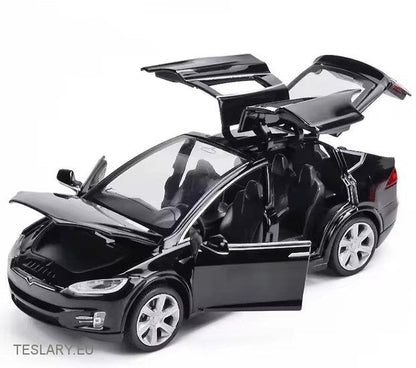 Tesla -modelmodel x 1:32 Onofficiële versie zwart, rood of wit