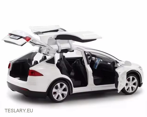 Tesla -modelmodel x 1:32 Onofficiële versie zwart, rood of wit