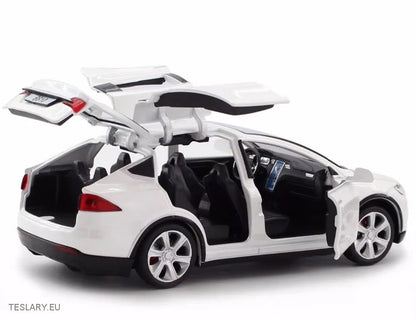 Tesla -modelmodel x 1:32 Onofficiële versie zwart, rood of wit