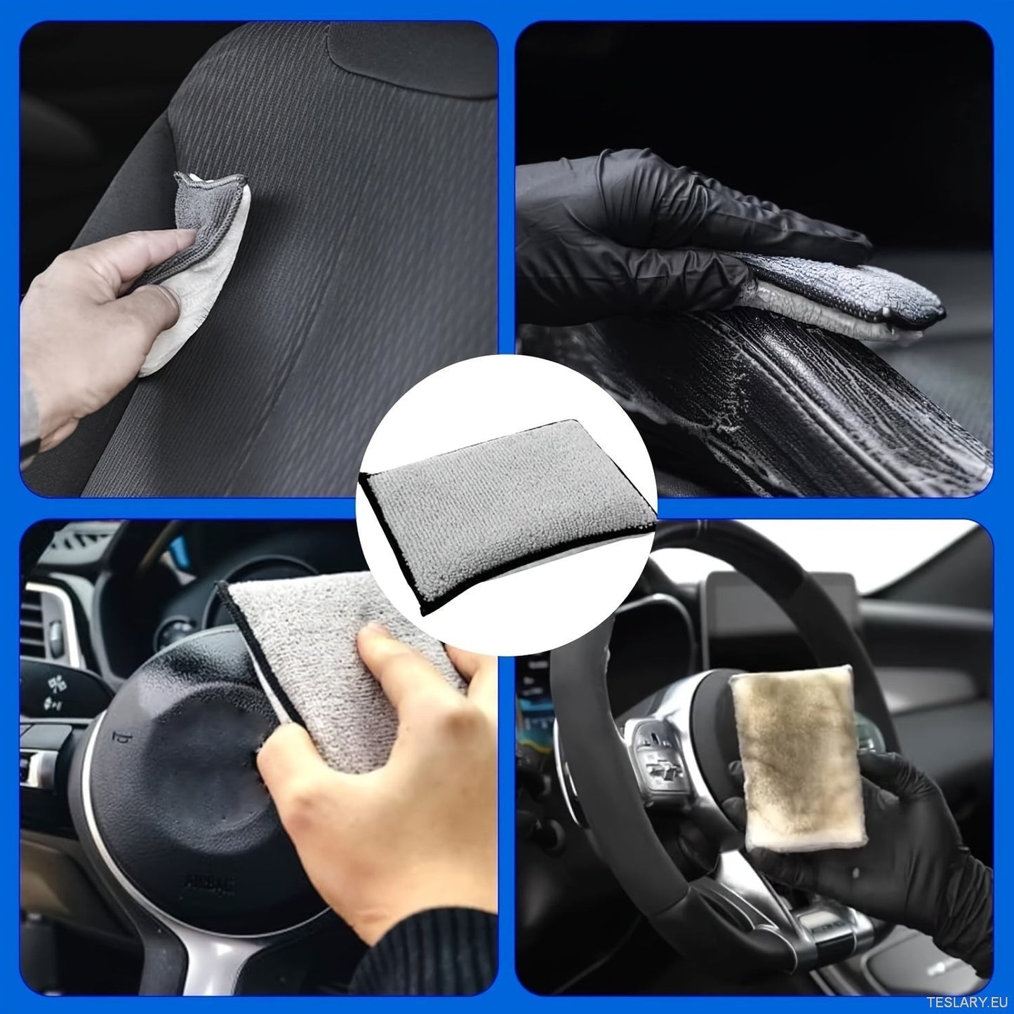 Set de burete de curățare a tapițeriei de lux, scaun și bloc de spălare de îngrijire exterioară, set de pânză
