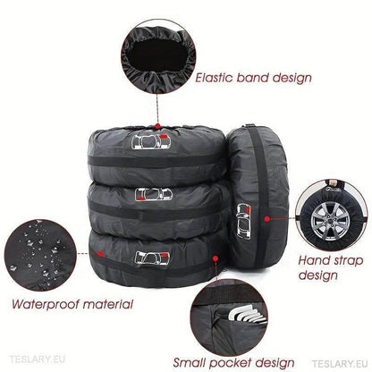 All Weather Tyre Covers - Suitable for Telsa 3 / Y / Y & X - TESLARY Tesla Shop Accessories Europe Nederlands Dublin Cork Ireland Deutschland Espana Alicante France Italia