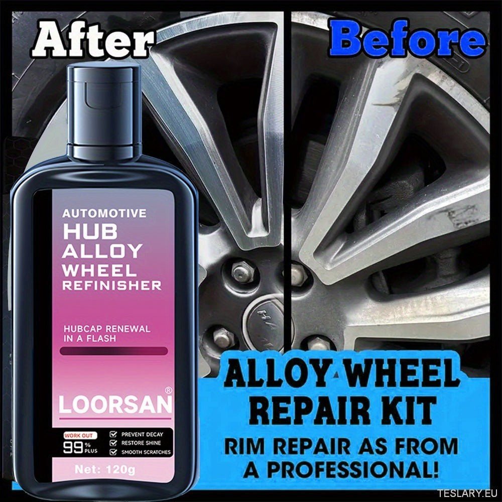 Automotive Hub Wheel Refinisher, Alloy Wheel Scratch Repair Paste, Car Maintenance Polishing Cream for Rust & Scale Removal - TESLARY Tesla Shop Accessories Europe Nederlands Dublin Cork Ireland Deutschland Espana Alicante France Italia