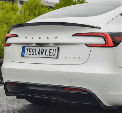 Blade Style 2026 Updated Trunk Spoiler in Carbon Fibre Gloss and Matte Style for Tesla Model 3 , Highland & Model Y - TESLARY Tesla Shop Accessories Europe Nederlands Dublin Cork Ireland Deutschland Espana Alicante France Italia