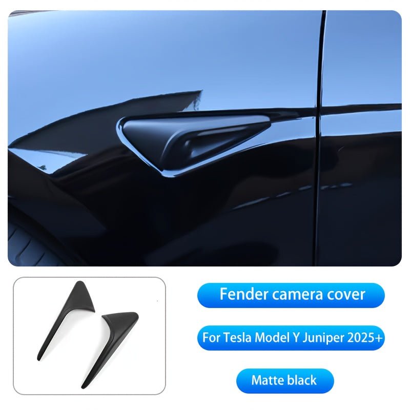 Tesla Model Y Juniper - Tesla Model 3 Highland Side Camera Covers Carbon Bright Matte Black - Europe Teslary.Eu Ireland Deutschland France Italia Espana Netherlands Portugal Sverige Scotland Belfast Dublin Cork Belgique Paris Berlin Accessories Fast Delivery Vitesse Monte Carlo