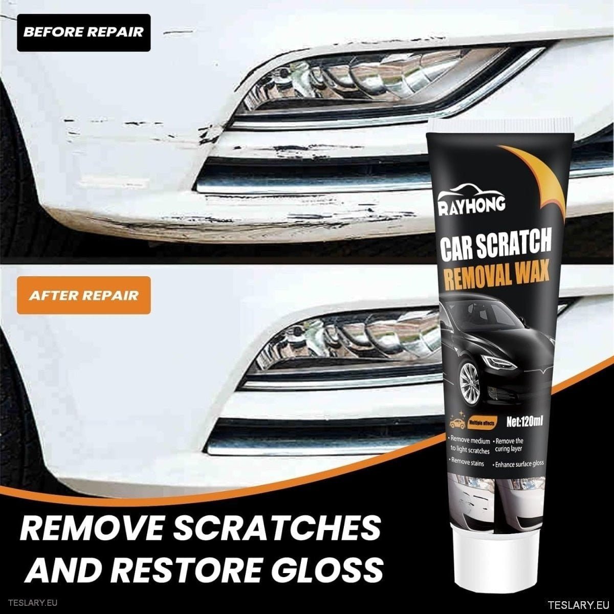 Car Scratch Repair Agent 120ml with UV Protection - TESLARY Tesla Shop Accessories Europe Nederlands Ireland Deutschland Espana Alicante France Italia