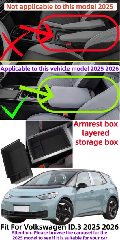Car Storage Center Console Organizer Compartment Divider for Volkswagen VW ID.3 ID3 2021-2026 - TESLARY Buy Tesla Shop Accessories Europe Nederlands Dublin Cork Ireland Deutschland Espana Iceland Finland France Italia