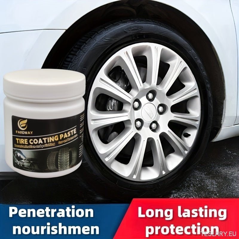 Car Tyre Waxing and Glazing for your EV 100MG - TESLARY Tesla Shop Accessories Europe Nederlands Dublin Cork Ireland Deutschland Espana Alicante France Italia