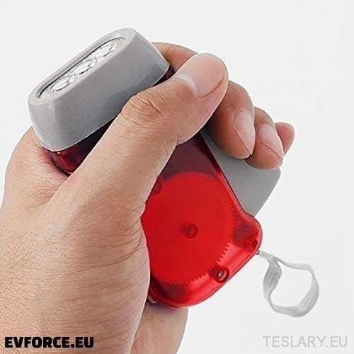 Emergency Portable Hand Crank Flashlight - Ideal for Car Emergency Kit - TESLARY Tesla Shop Accessories Europe Nederlands Ireland Deutschland Espana Alicante France Italia