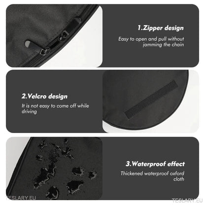 EV Cable Storage Bags Round & Square with Logo - TESLARY Tesla Shop Accessories Europe Nederlands Ireland Deutschland Espana Alicante France Italia