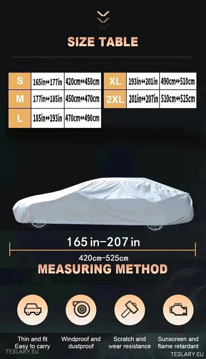 Indoor/Outdoor Universal 4.9M Car Cover/Protector Suitable for Tesla Model 3 / Y - TESLARY Tesla Shop Accessories Europe Nederlands Dublin Cork Ireland Deutschland Espana Alicante France Italia