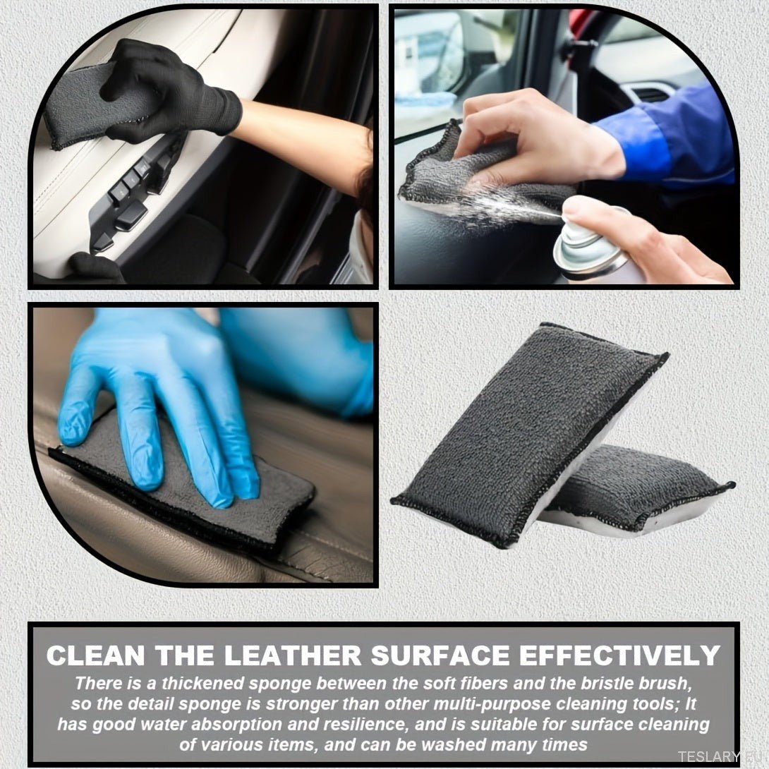 Luxury car upholstery cleaning sponge set, seat and exterior care washing block, cloth set - TESLARY Tesla Shop Accessories Europe Nederlands Dublin Cork Ireland Deutschland Espana Alicante France Italia