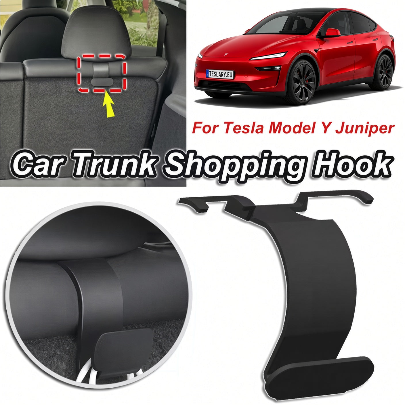 Trunk Hooks for Storage for your Tesla Model Y Juniper Premium & Standard