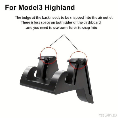 Phone Holder for Tesla Model 3 / Y - Snap - On Dashboard & Air Vent Mount, Adjustable Silicone - TESLARY Tesla Shop Accessories Europe Nederlands Dublin Cork Ireland Deutschland Espana Alicante France Italia