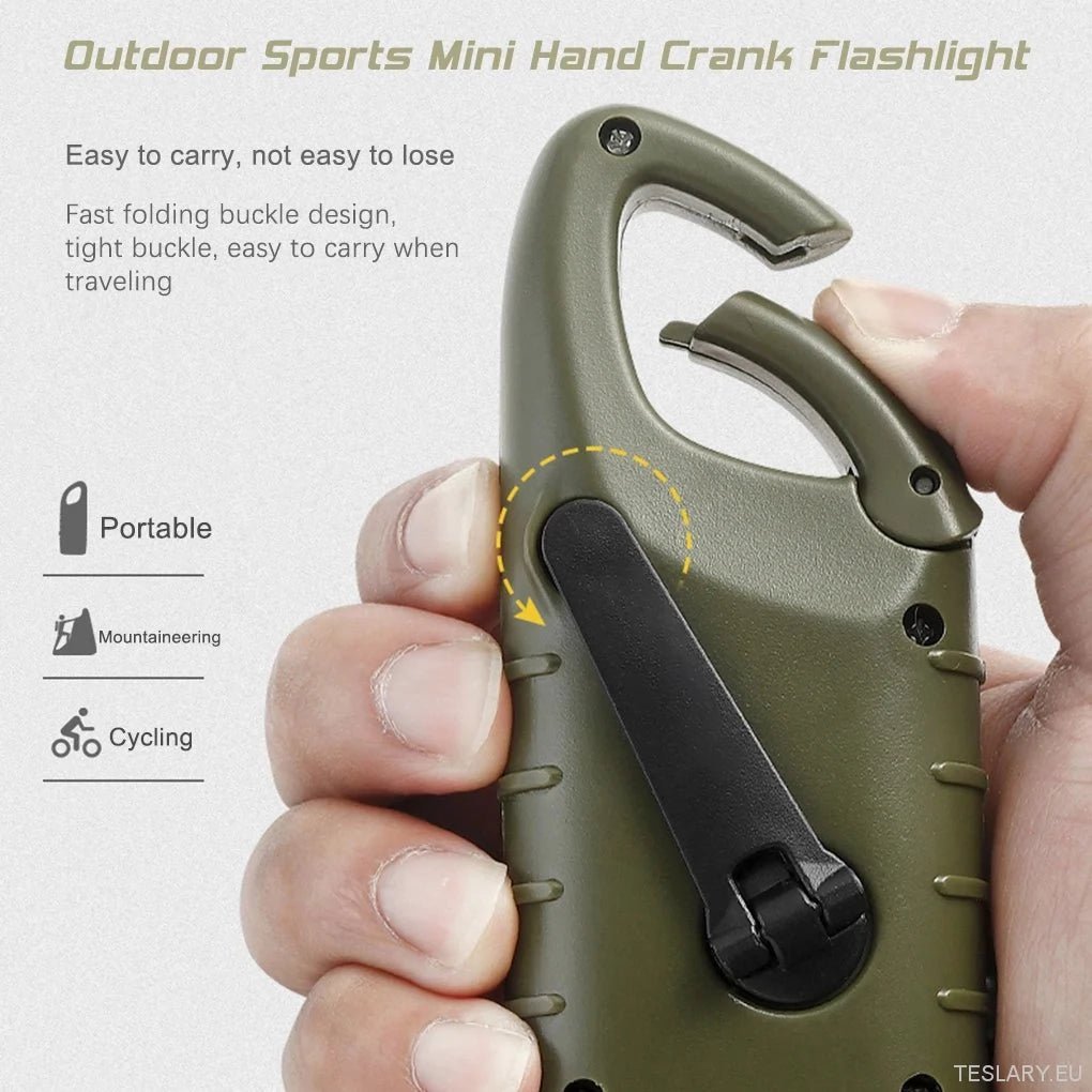 Tesla Flashlight Portable Solar Powered Emergency Flashlight Light Hand Cranked Light ...