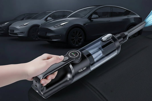Premium Handheld Cordless Vacuum Cleaner Equipped with a Brushless Motor, Featuring a Powerful Suction of 18000Pa, LED Lights, a Type - C Port, And a Washable Filter, Suitable for your Tesla Model 3 Y S X - TESLARY Tesla Shop Accessories Europe Nederlands Dublin Cork Ireland Deutschland Espana Alicante France Italia