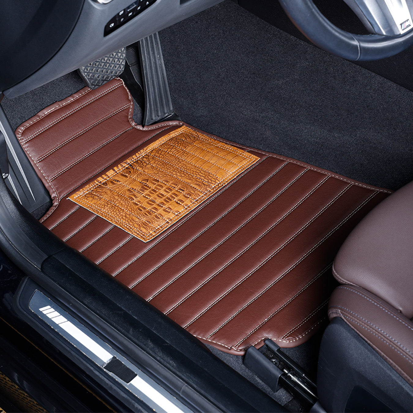 Tesla Model Y 20192023 RightHand Drive Car Mats ThreeLayer PVC Stripe Design Luxury  Durable Floor Mat Accessories for Car Interior