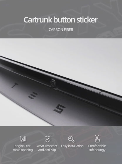 Carbon Fiber Trunk Button Trim Red or Black for Tesla Model Y Juniper 2025 Onwards