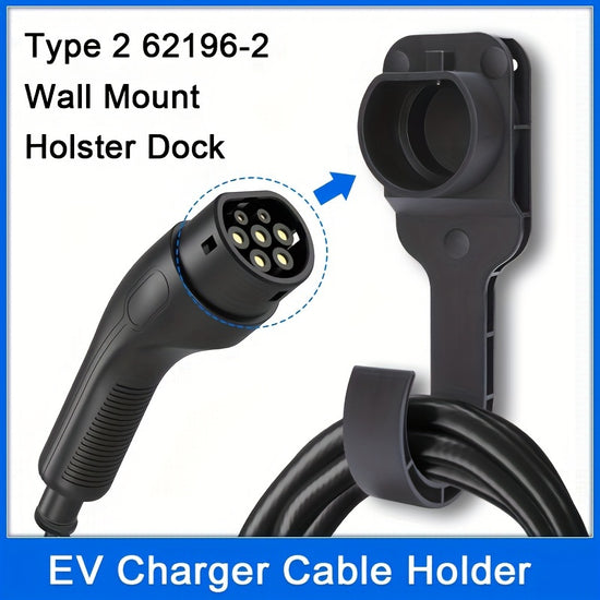 CCS EV Charger Wall Mount Bracket  Durable  Fits Type 2 Connector  EU Plug Ideal for Electric Car Charging Cables