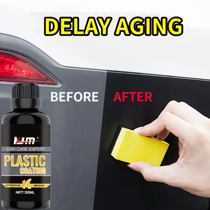 Auto Plastic Repair Kit Plastic Crystal Electroplated Coating Black Car Interior Reconditioning Wax Gloss Lasting Agent for Automobile Parts