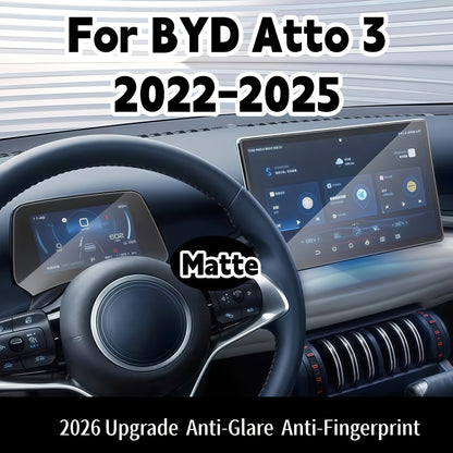 BYD Atto 3 20212026 Fit 5Inch Dashboard And 156128Inch Infotainment Screens AntiGlare AntiFingerprint ScratchResistant BubbleFree Easy Installation 03MM PET