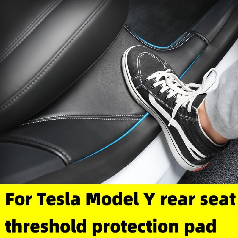 PU Leather Sill Protectors for Rear Door Passengers Suitable for Tesla Model Y 2021  2025