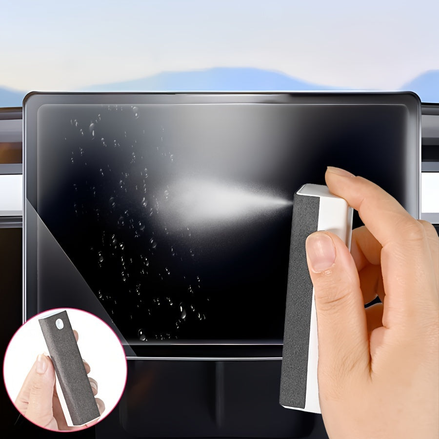 15ml Gray Microfiber Car Screen Cleaner  Portable Spray  Wipe Tool for Dashboard and Glass No Refill Needed