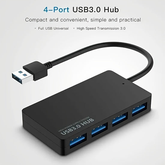 USB 30 Hub 4port USB Hub USB Splitter Ultrathin Mini Multiport Expansion Data Cable Suitable for PC for MacBook PS4 PS5 Xbox Keyboard Mac Laptop Printer Mouse USB Adapter USB Extender