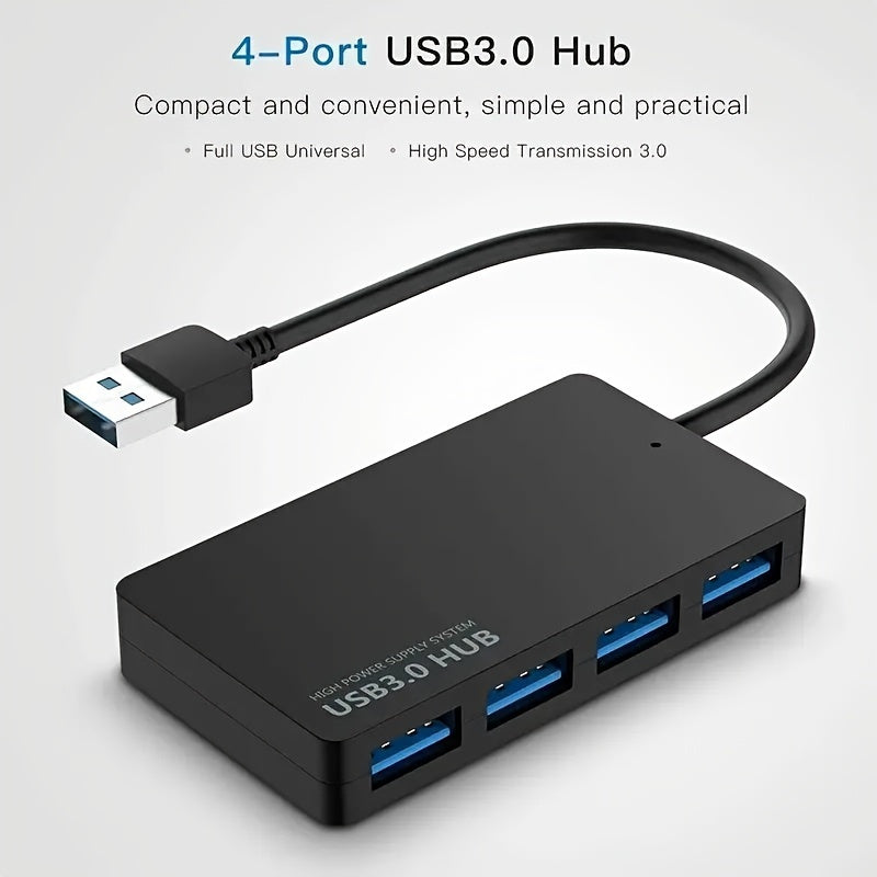 USB 30 Hub 4port USB Hub USB Splitter Ultrathin Mini Multiport Expansion Data Cable Suitable for PC for MacBook PS4 PS5 Xbox Keyboard Mac Laptop Printer Mouse USB Adapter USB Extender