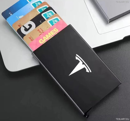 Smart ID CARD RFID Wallet for Bank Cards or Tesla Key with Tesla Logo - TESLARY Tesla Shop Accessories Europe Nederlands Ireland Deutschland Espana Alicante France Italia