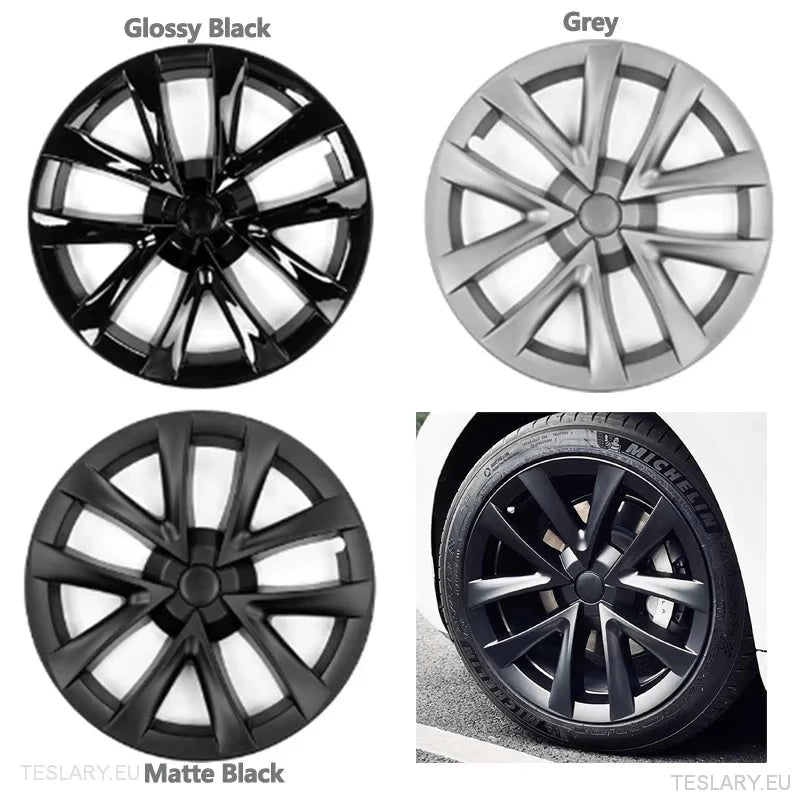 Tesla 3 18" Full Rim Silver / Grey Arachnid Sport Style Wheel Covers - TESLARY Tesla Shop Accessories Europe Nederlands Dublin Cork Ireland Deutschland Espana Alicante France Italia