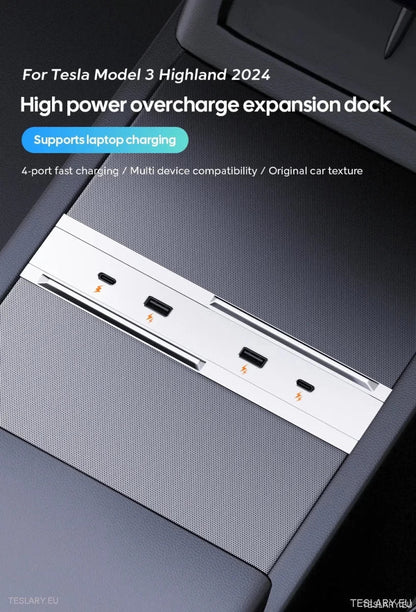 Tesla 3 Highland 4 - 1 USB Expansion Hub - TESLARY Tesla Shop Accessories Europe Nederlands Ireland Deutschland Espana Alicante France Italia