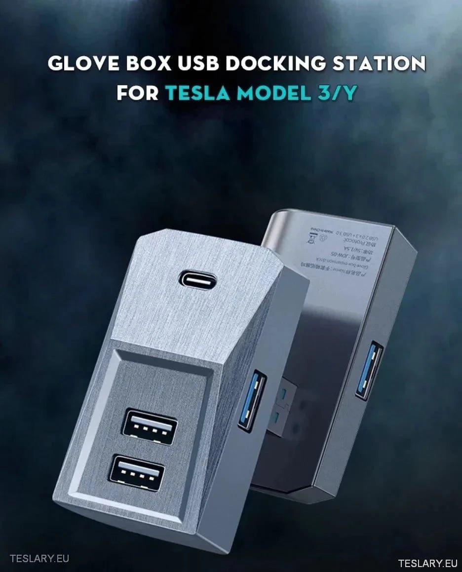 Tesla 3/Y Glove Box Docking Station ( LEFT HAND DRIVE ONLY ) - TESLARY Tesla Shop Accessories Europe Nederlands Dublin Cork Ireland Deutschland Espana Alicante France Italia