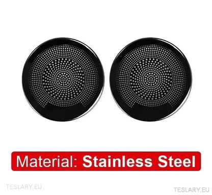 Tesla 3/Y Interior Front Circular Circular Tampa de prata (par)