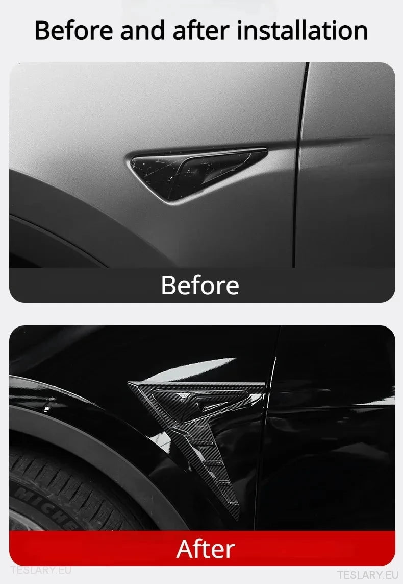Tesla 3/Y Side Camera Thunder Wing Blade Design - TESLARY Tesla Shop Accessories Europe Nederlands Ireland Deutschland Espana Alicante France Italia